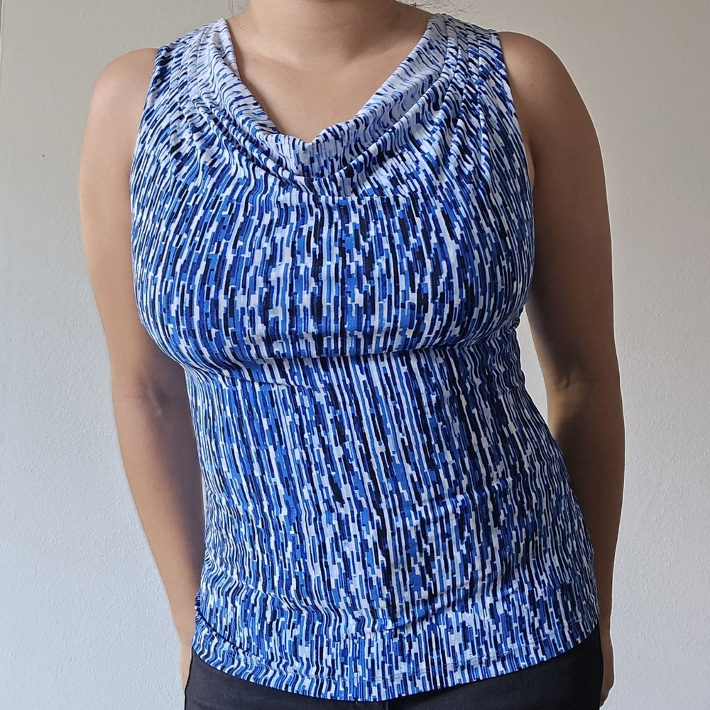 Calvin Klein Multipattern Cowl Neck Shirt